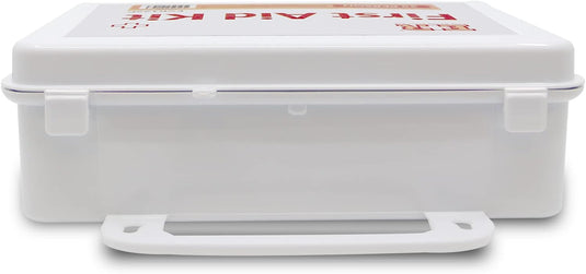107 Piece, 25 Person First Aid Kit with Plastic Case, OSHA Compliant