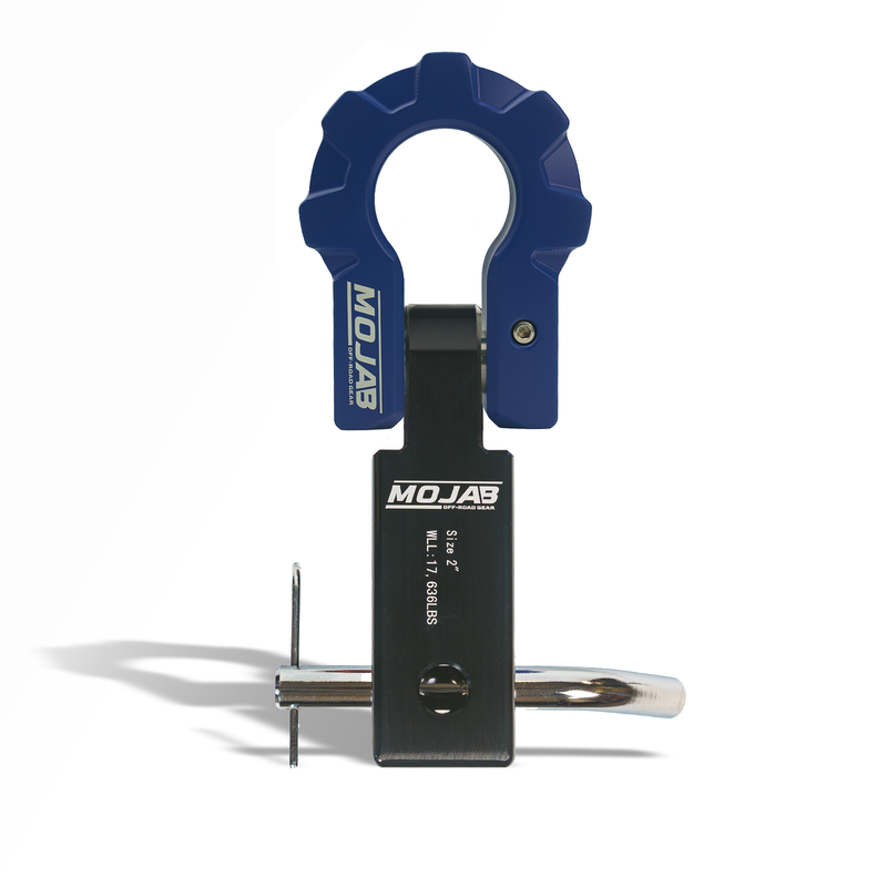 Load image into Gallery viewer, 2'' Aluminum Hitch Receiver with Aluminum D-Shackle 9T-Ceramic coated (Lifetime Warranty)
