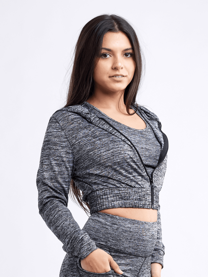 Load image into Gallery viewer, JupiterGear Athletic Zip-Up Crop Hoodie Jacket
