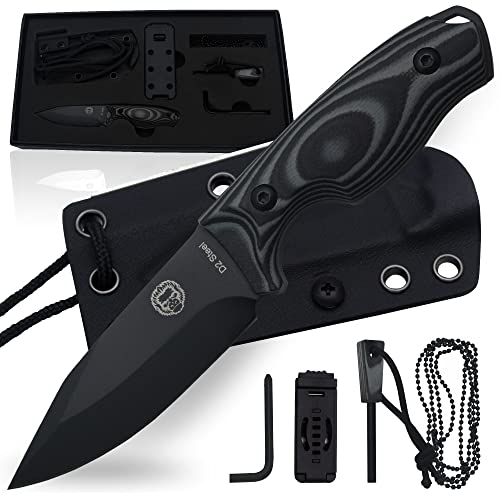 Load image into Gallery viewer, The Baby Silverback Survival Knife Giftset for Outdoors (Black Blade + Grey Liner)

