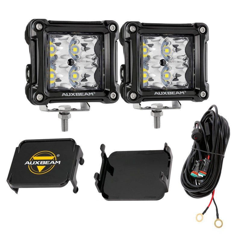 Load image into Gallery viewer, 3 Inch 40W LED Pods Light Spot/Flood Multicolor frame with wiring harness for SUV ATV UTV Trucks Pickup Boat
