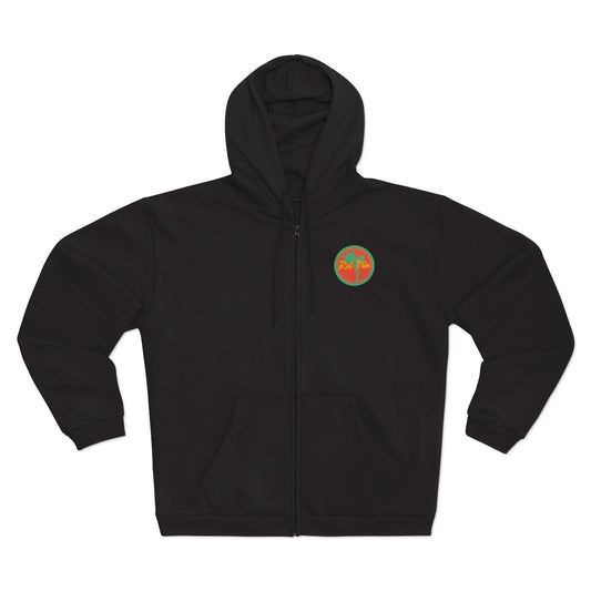 Rad Palm Pineapple Skull Unisex Hooded Zip Sweatshirt