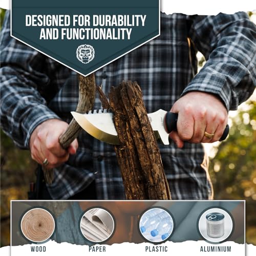 Load image into Gallery viewer, The Tracker D2 Steel Bushcraft Survival Knife Gift Set (Black and Orange)
