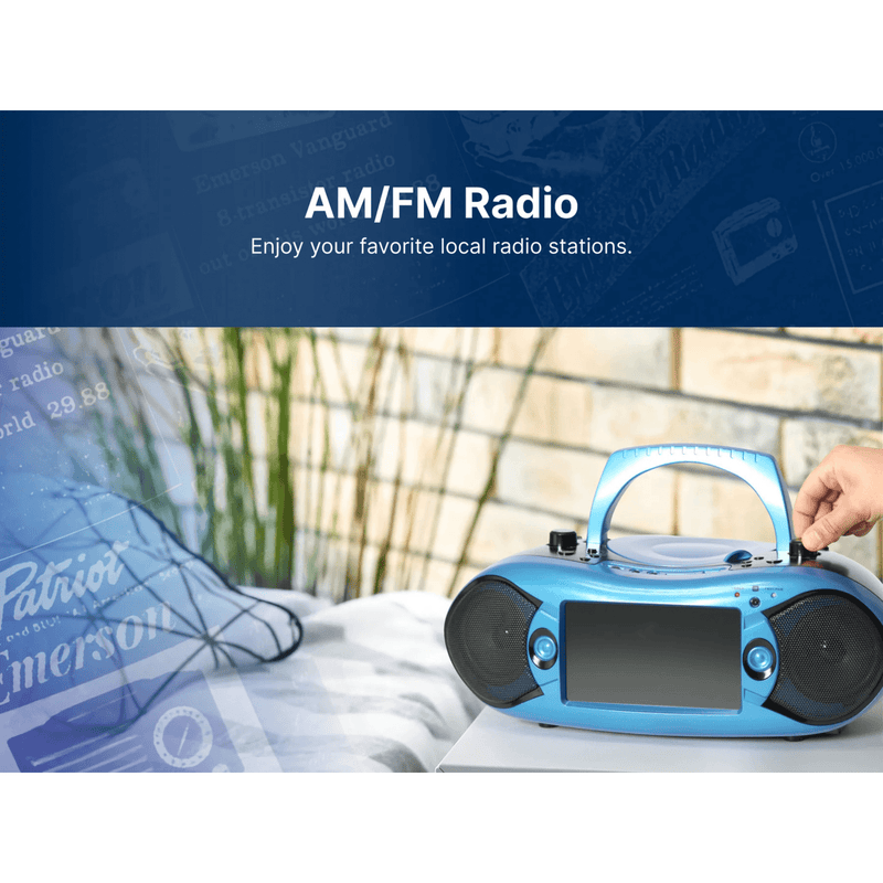 Load image into Gallery viewer, Emerson 7&quot; Bluetooth DVD Boombox with AMFM Radio &amp; Digital TV
