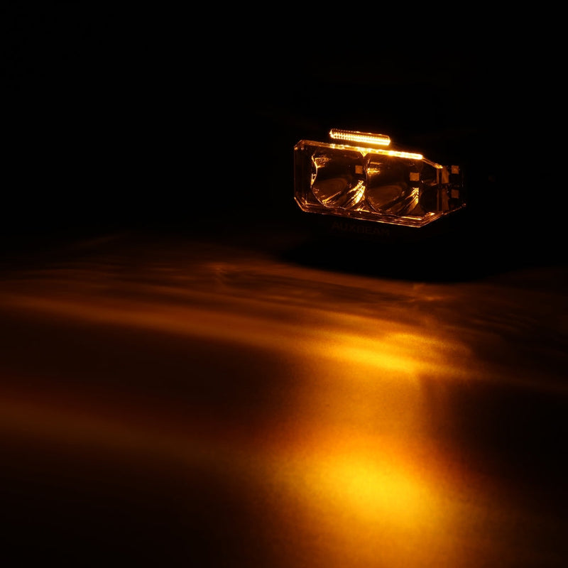 Load image into Gallery viewer, V-MAX Series | 4 Inch 72W 6960LM Combo Beam Side Shooter LED Rectangular Pod Lights with Amber DRL
