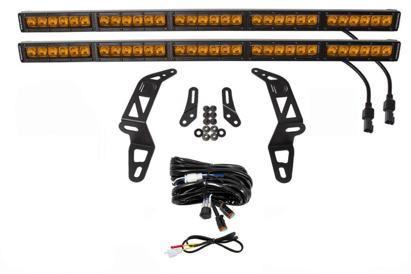 Load image into Gallery viewer, Diode Dynamics 18-21 Jeep JL Wrangler/Gladiator SS30 Bumper Bracket Kit - Amber Driving Dual
