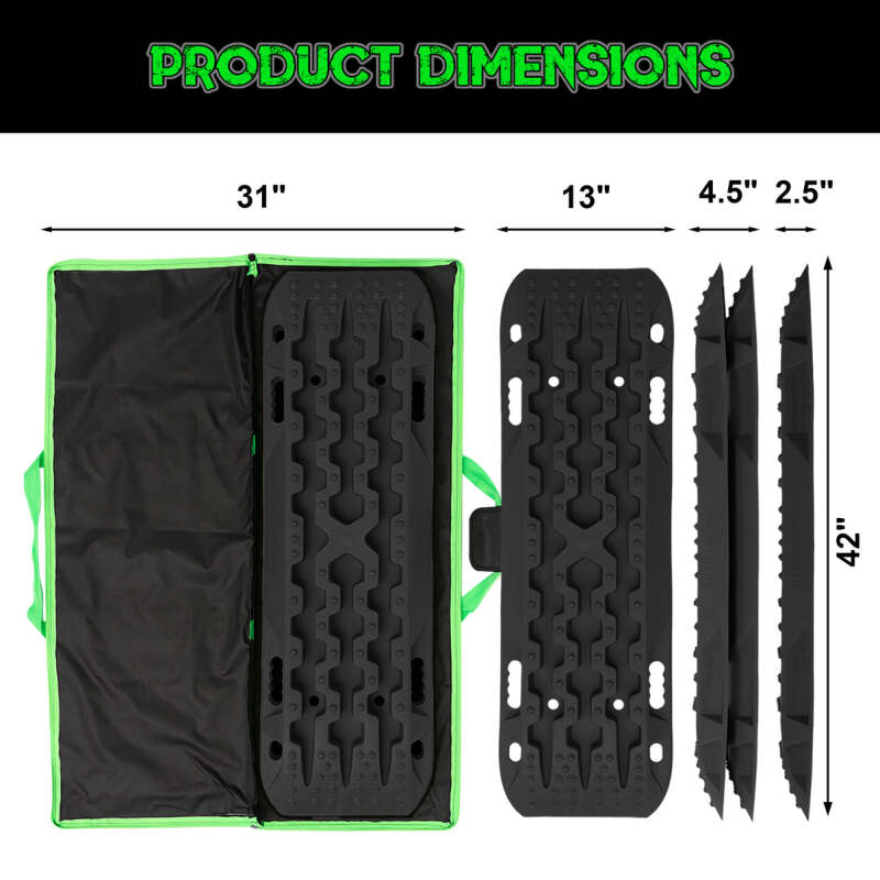 Rhino USA Recovery Traction Boards - Black (Pair)
