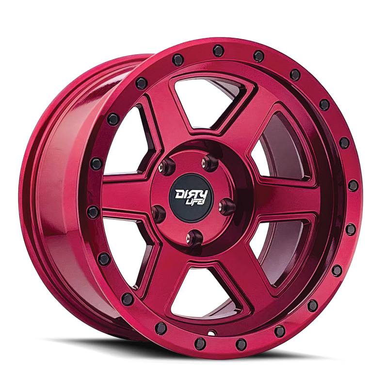 Load image into Gallery viewer, Dirty Life 9315 Compound 17x9 / 6x139.7 BP / -12mm Offset / 106mm Hub Crimson Candy Red Wheel
