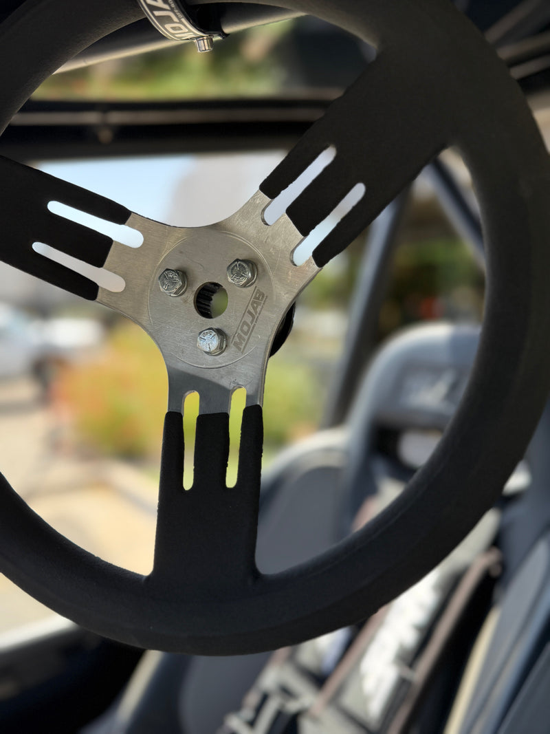 Load image into Gallery viewer, MOJAB 13" Aluminum Steering Wheel – 3-Bolt Pattern (Extended coating spokes)

