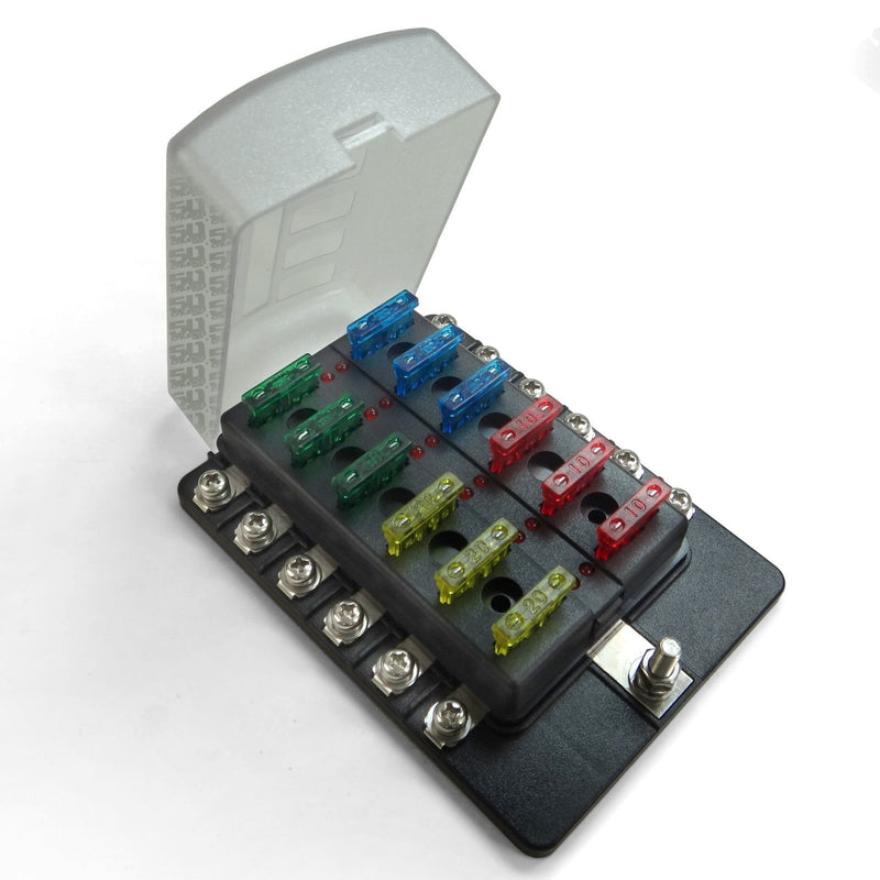 Load image into Gallery viewer, 12 Way Standard LED Circuit Screw Fuse Block
