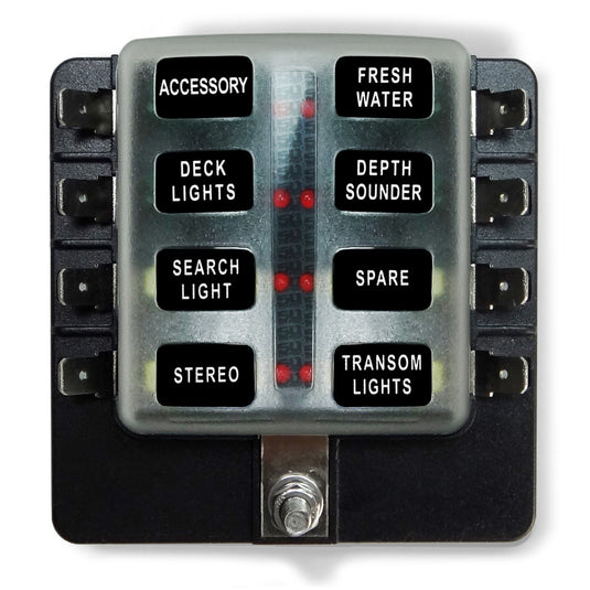 8 Way Standard LED Circuit Blade Fuse Box