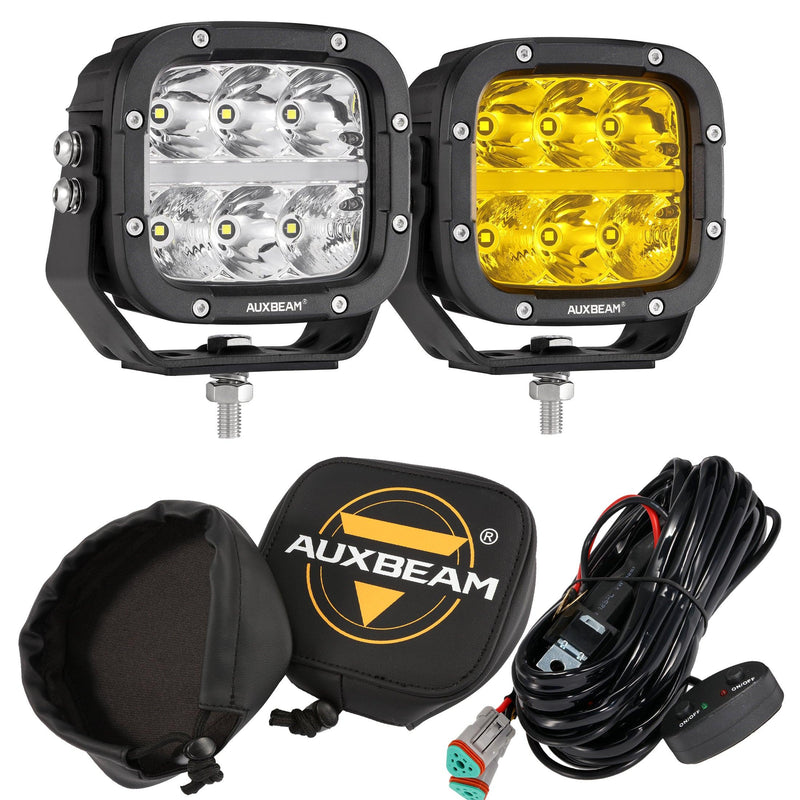 Load image into Gallery viewer, XP-ULTRA Series 5 Inch 132W 15600LM White/Amber LED Pods Driving Light with Amber DRL
