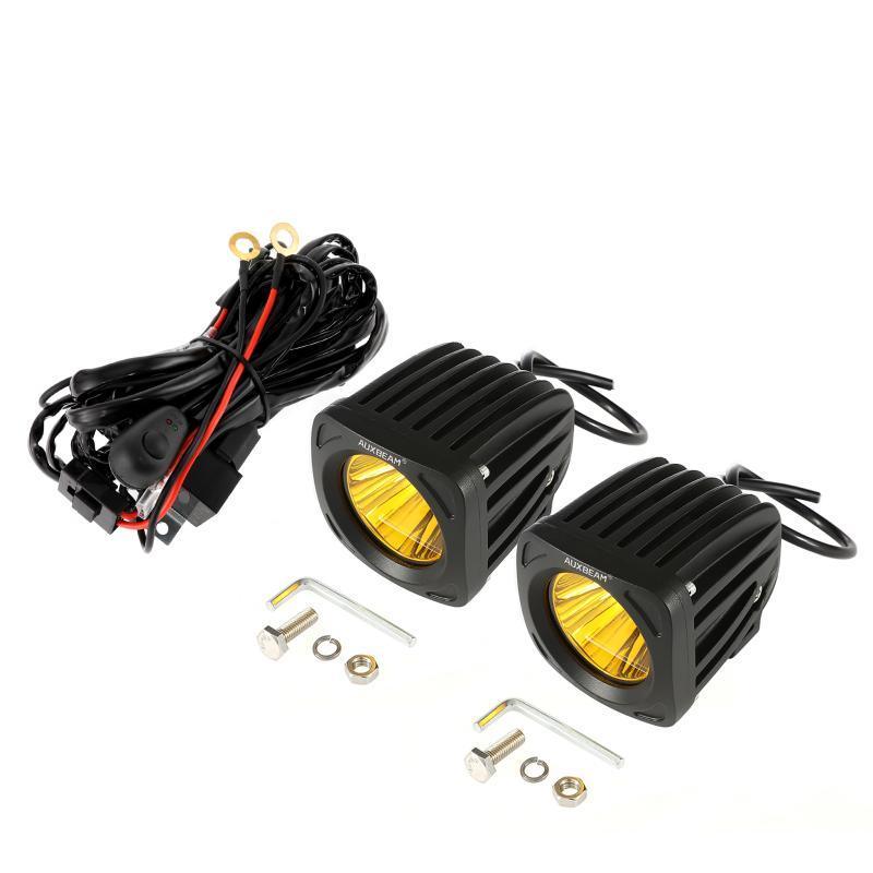 Load image into Gallery viewer, 3.5 Inch 50W Round/Square LED Driving Lights Combo White/Yellow with wiring harness for 2000 FORD F250

