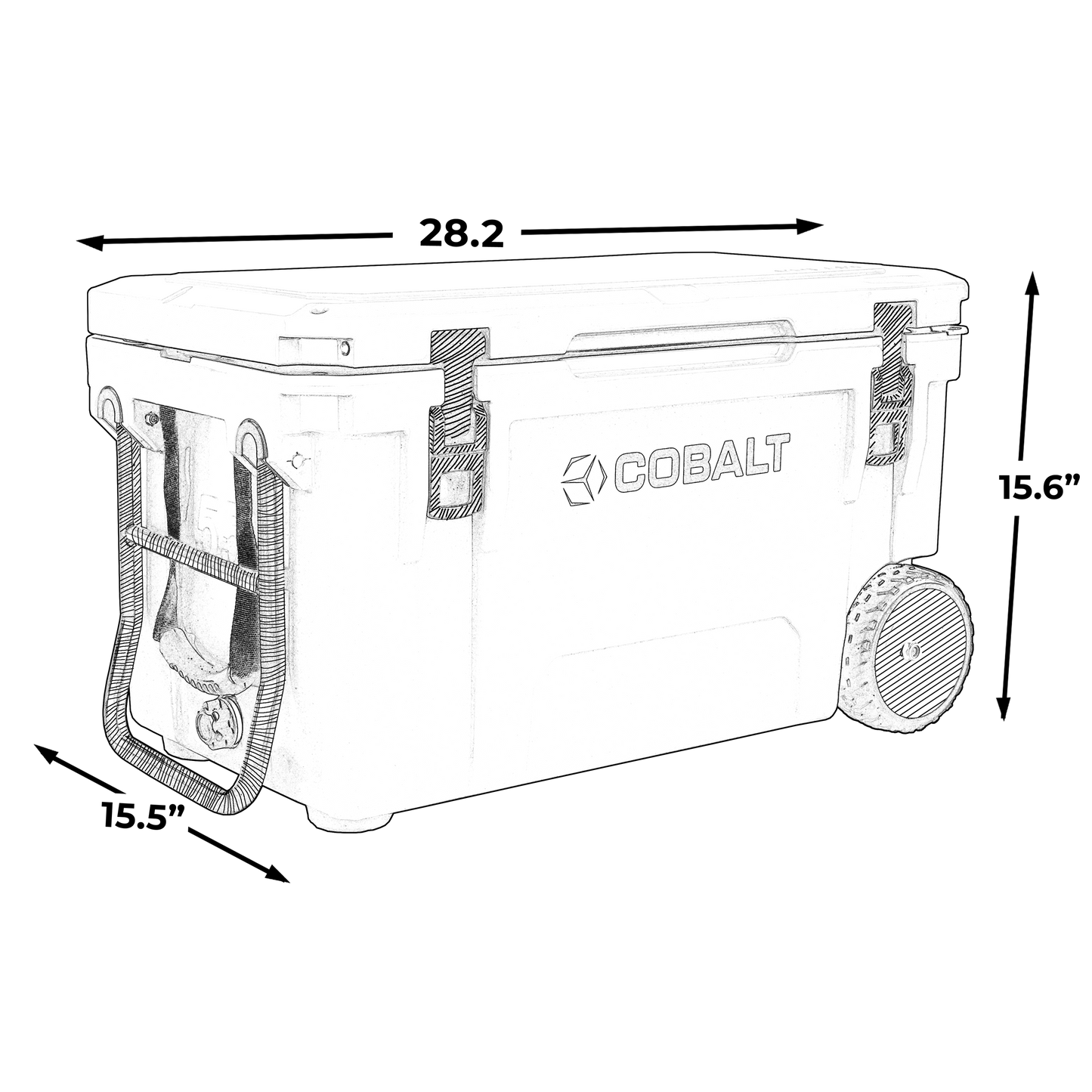 Cobalt 55 Quart with Wheels Roto-Molded Super Cooler - Custom