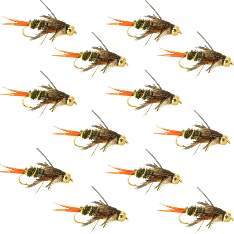 Load image into Gallery viewer, Double Bead Twenty Incher Nymph Fly Fishing Flies - 1 Dozen Flies Hook Size 12
