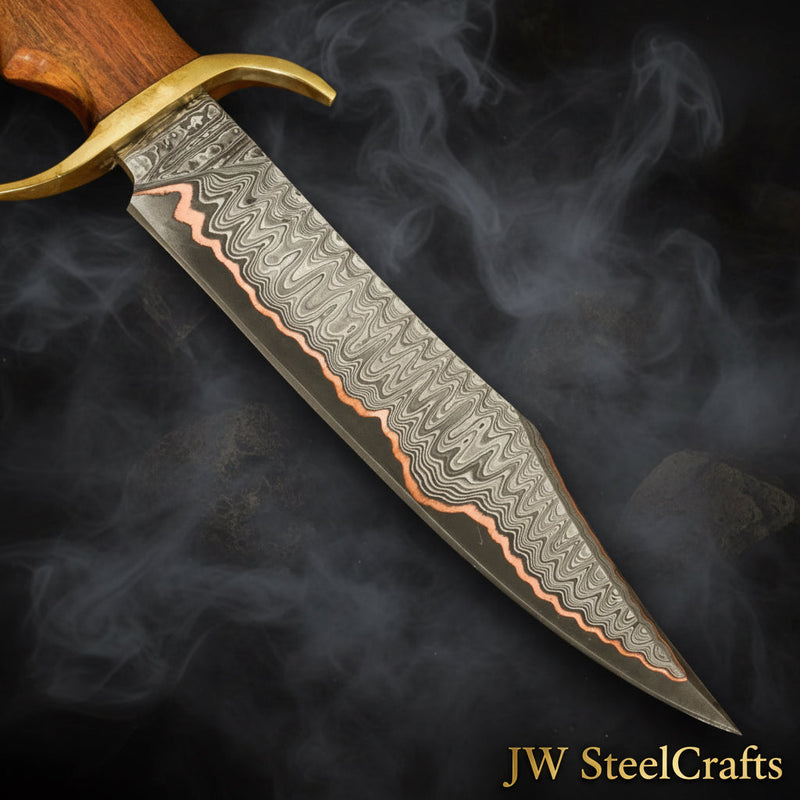 Load image into Gallery viewer, Timberland Trapper Bowie Knife 10" Handmade Damascus Presentation Box
