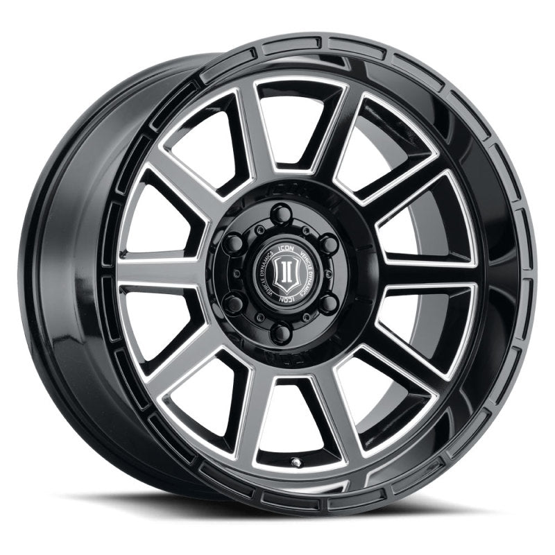 Load image into Gallery viewer, ICON Recoil 20x10 6x135 -24mm Offset 4.5in BS Gloss Black Milled Spokes Wheel
