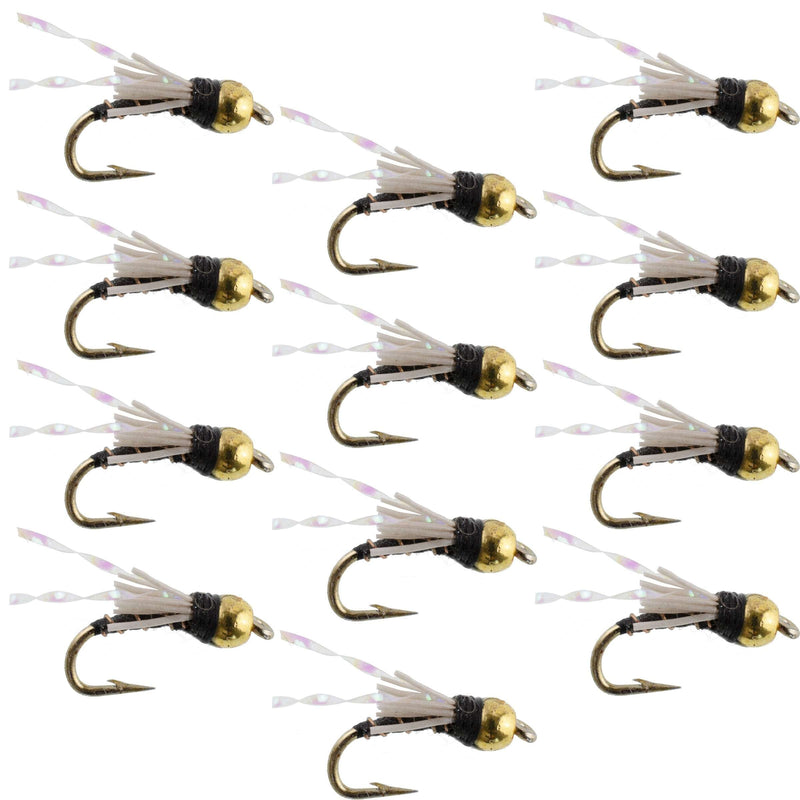 Load image into Gallery viewer, Beadhead Black 3 Dollar Dip Serendipity Nymph - 1 Dozen Flies Size 16
