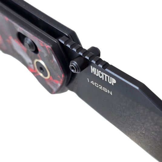 MUCTAC Ember & Smoke Folding Knife – 14C28N Steel, Crossbar Lock, EDC