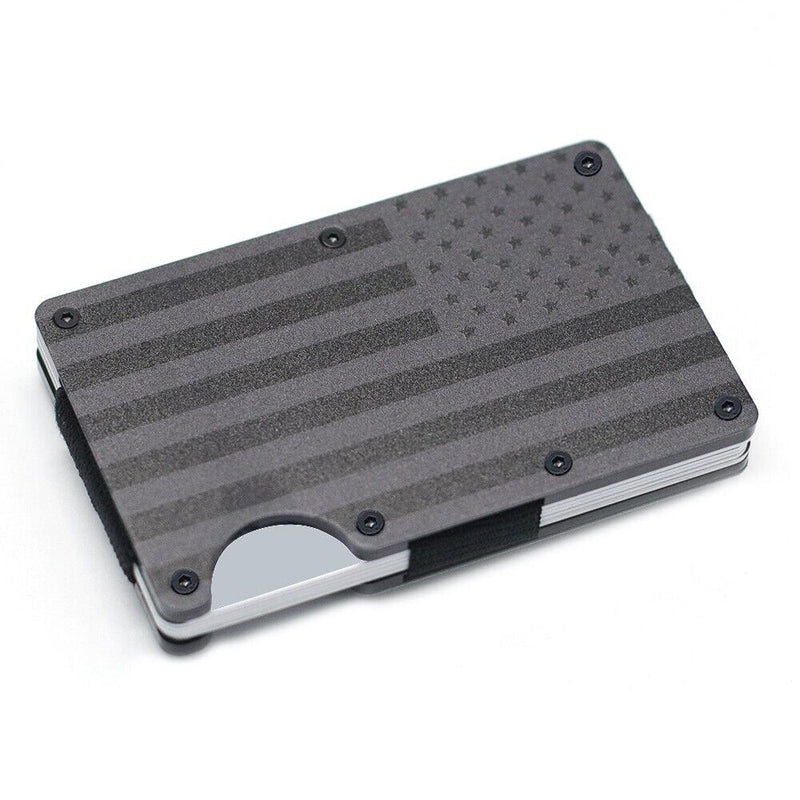 Load image into Gallery viewer, MUCITUP RFID Aluminum Wallet Slim Tactical Minimalist with Flag Design
