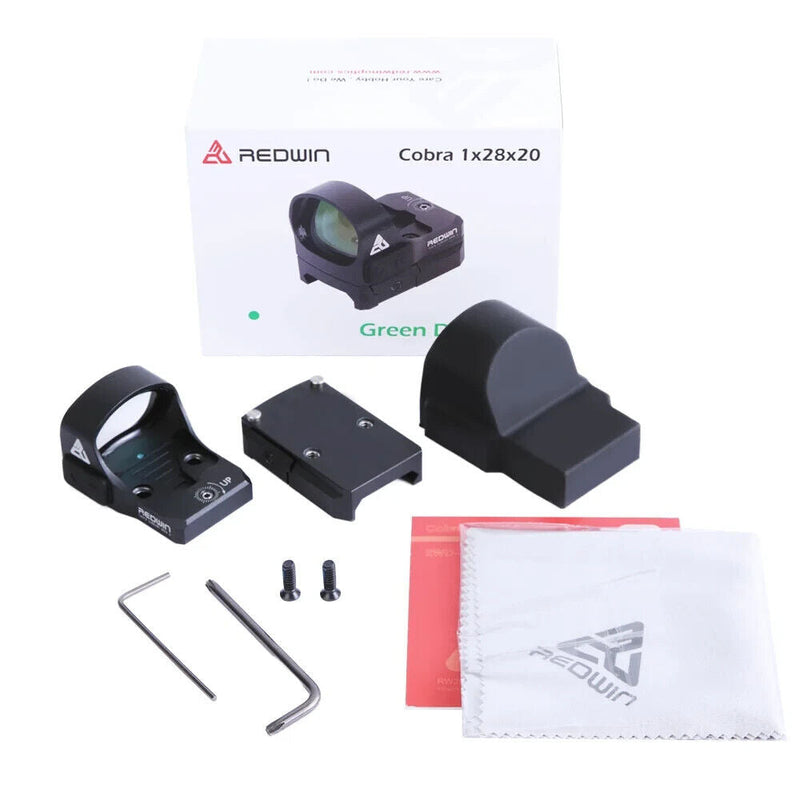 Load image into Gallery viewer, Red Win Cobra 28x20 Green Dot Sight - ALS &amp; Manual, IPX67, 8-Level Illumination
