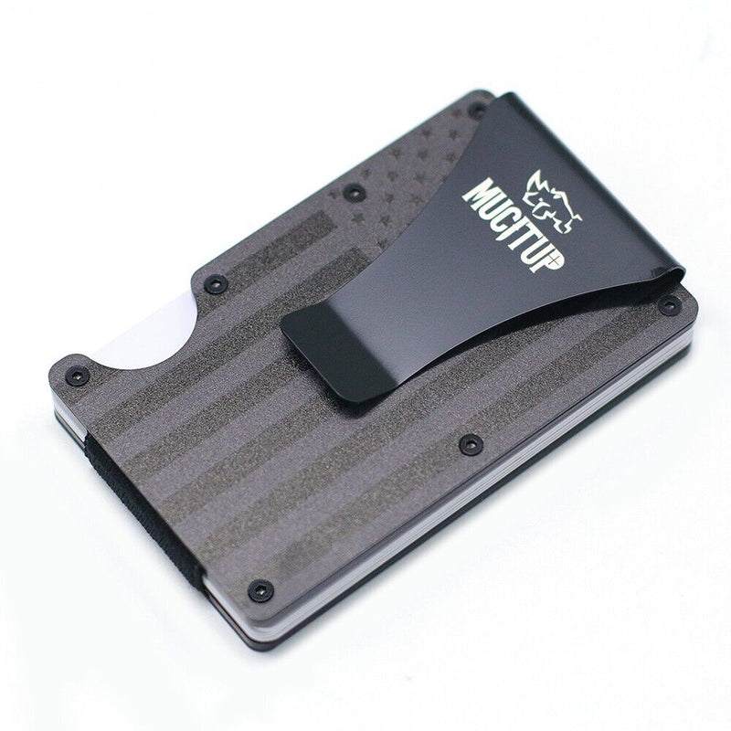 Load image into Gallery viewer, MUCITUP RFID Aluminum Wallet Slim Tactical Minimalist with Flag Design
