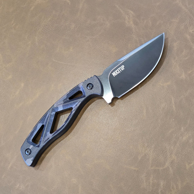 Load image into Gallery viewer, MUCITUP LIMITED EDITION MUCTAC Surge Fixed Blade Knife D2 Steel 3" DLC Blade Multicam Black G10
