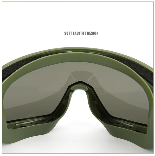 Load image into Gallery viewer, 3.2MM Tactical Goggles Anti-Fog Ballistic Glasses 3 Lens Kit – Black Tan OD
