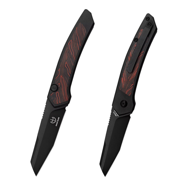Load image into Gallery viewer, Sharp Blade Viper EDC Folding Knife 9Cr18MoV Black PVD Aluminum Handle
