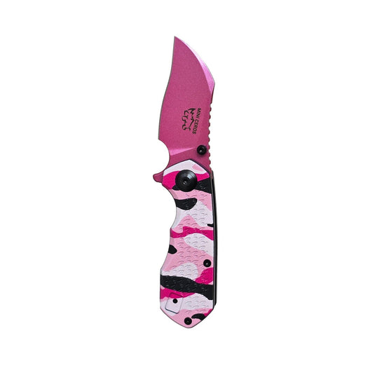MUCITUP Mini Ceros Pink Camo Folding Knife 9Cr18MoV G10 EDC Black/Pink