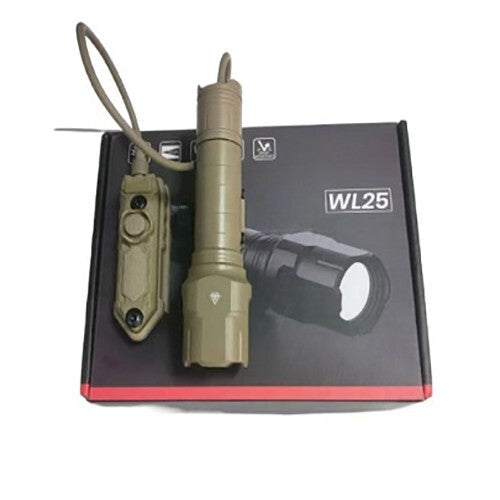 Load image into Gallery viewer, WL-25 Tactical Weaponlight Flashlight, 1200LM, USB Rechargeable – Black or Tan
