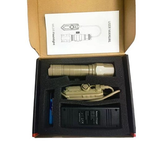 WL-25 Tactical Weaponlight Flashlight, 1200LM, USB Rechargeable – Black or Tan