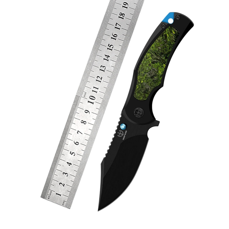 Load image into Gallery viewer, Sharp Blade Titanium Frame Lock Flipper Knife 14C28N Carbon Fiber
