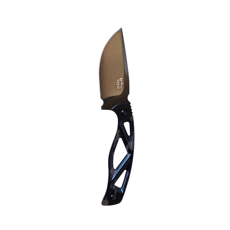 Load image into Gallery viewer, MUCITUP LIMITED EDITION MUCTAC Surge Fixed Blade Knife D2 Steel 3" DLC Blade Multicam Black G10

