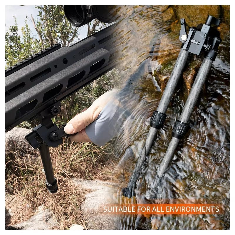 Load image into Gallery viewer, Linkogear HB-C01L Carbon Fiber Tac Bipod – QD Picatinny – Rubber &amp; Spike Feet
