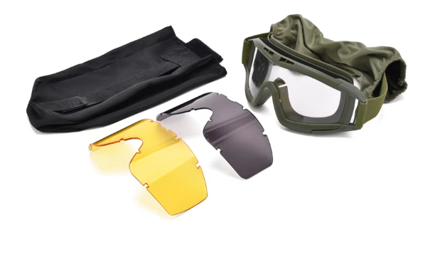 Load image into Gallery viewer, 3.2MM Tactical Goggles Anti-Fog Ballistic Glasses 3 Lens Kit – Black Tan OD
