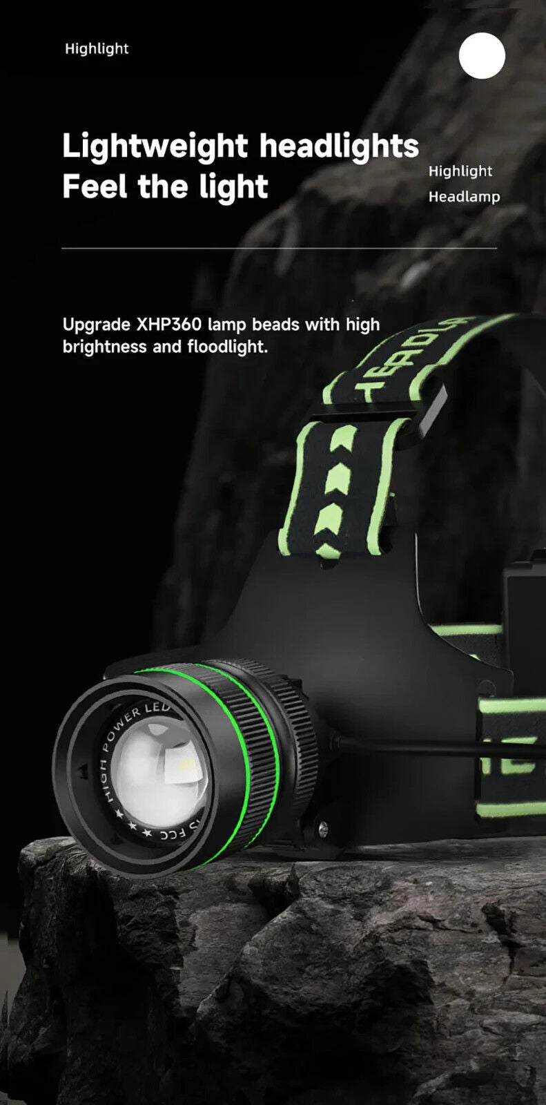 Load image into Gallery viewer, Rechargeable Mining Lamp 2500LM Type-C LED Headlamp Zoomable Motion Sensor
