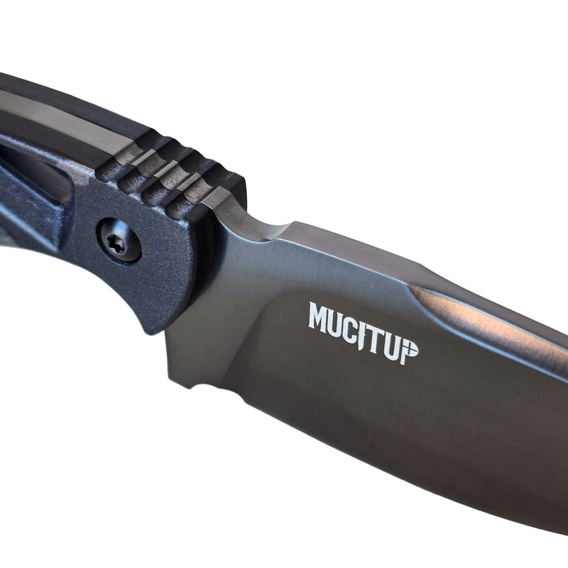 Load image into Gallery viewer, MUCITUP LIMITED EDITION MUCTAC Surge Fixed Blade Knife D2 Steel 3" DLC Blade Multicam Black G10
