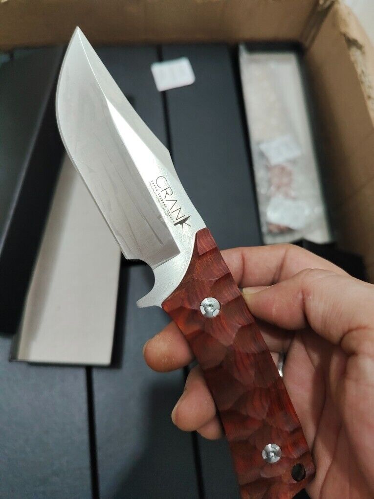 Load image into Gallery viewer, Fixed Blade Knife D2 Steel Rosewood or Ebony Handles - Hunting Leather Sheath
