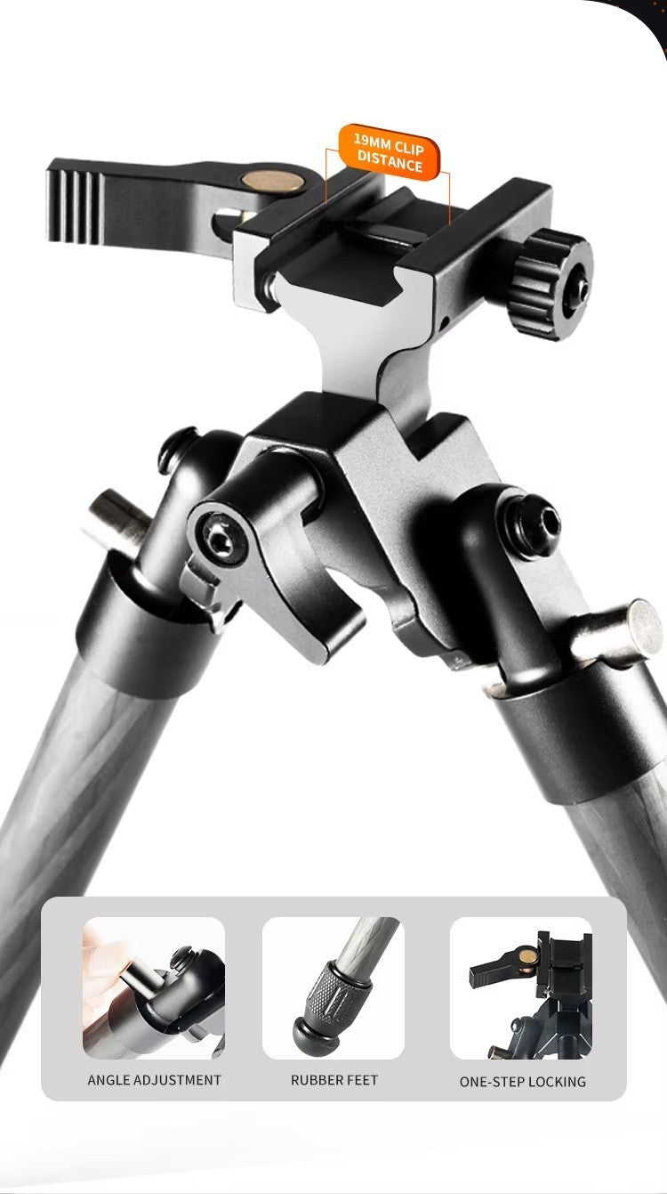 Load image into Gallery viewer, Linkogear HB-C01L Carbon Fiber Tac Bipod – QD Picatinny – Rubber &amp; Spike Feet
