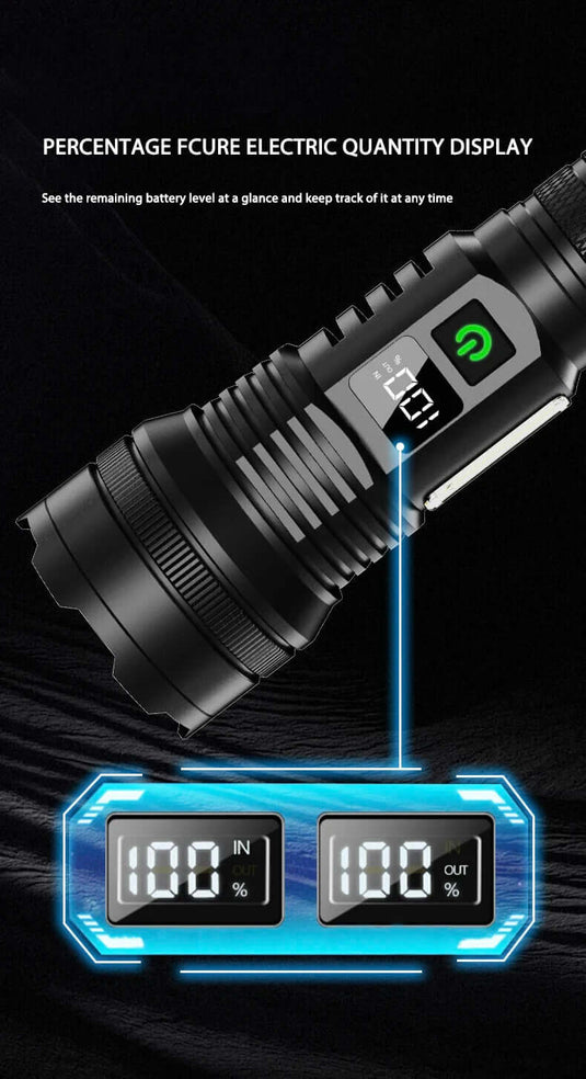 Muctac CHARGE Flashlight, 5000+ LMS, Zoomable, LED, USB, IP65, Aluminum Alloy