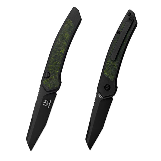 Sharp Blade Viper Ti EDC Folding Knife 14C28N Black PVD Titanium Handle