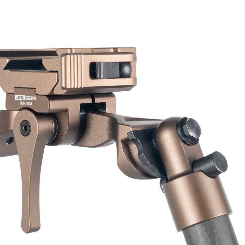 Load image into Gallery viewer, Linkogear HB-C05M Carbon Fiber Bipod Arca Swiss &amp; Picatinny 7–10.1" - Brown
