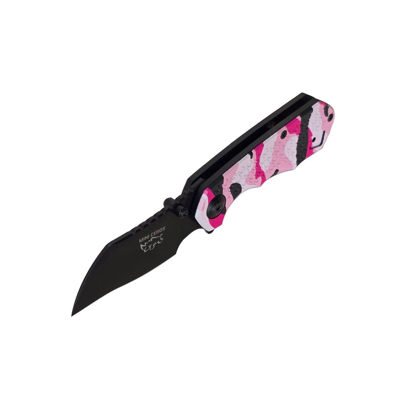 Load image into Gallery viewer, MUCITUP Mini Ceros Pink Camo Folding Knife 9Cr18MoV G10 EDC Black/Pink
