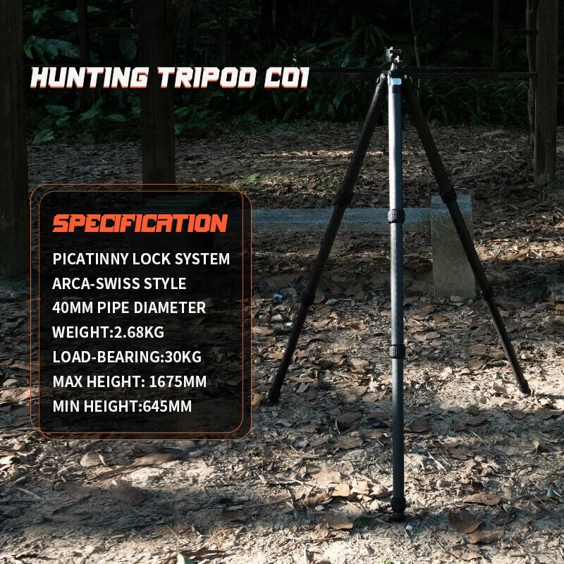 Load image into Gallery viewer, Linkogear HT-404CS Carbon Fiber Hunting Tripod Rest w/ Picatinny QR Lock
