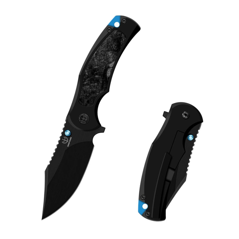 Load image into Gallery viewer, Sharp Blade Titanium Frame Lock Flipper Knife 14C28N Carbon Fiber

