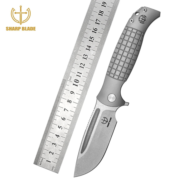 Load image into Gallery viewer, Sharp Blade - 14C28N Steel 3.86" Blade, Titanium Handle Premium EDC Pocket Knife
