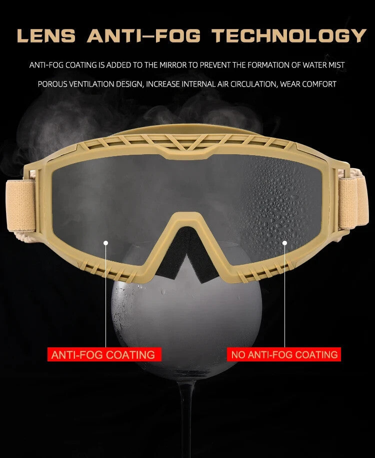 Load image into Gallery viewer, 3.2MM Tactical Goggles Anti-Fog Ballistic Glasses 3 Lens Kit – Black Tan OD
