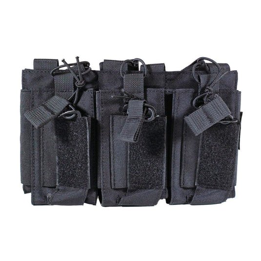 MUCTAC Kangaroo Triple Mag Pouch MOLLE 5.56 & 9mm 1000D Nylon Black