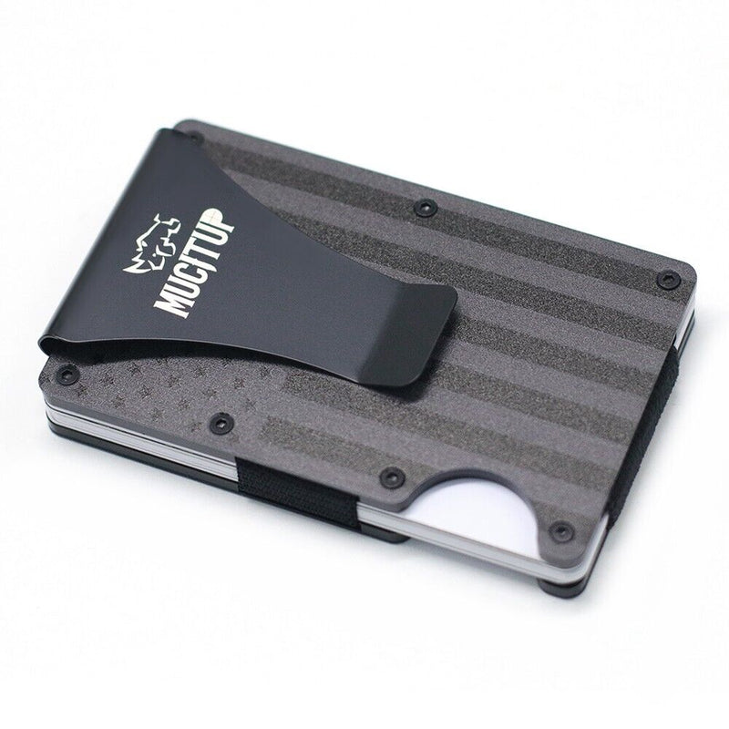 Load image into Gallery viewer, MUCITUP RFID Aluminum Wallet Slim Tactical Minimalist with Flag Design
